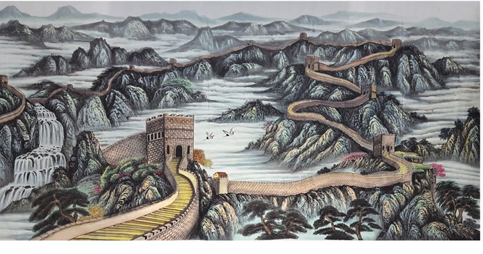 戴吉阳的国画长城作品
