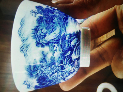 戴吉阳青花茶具作品