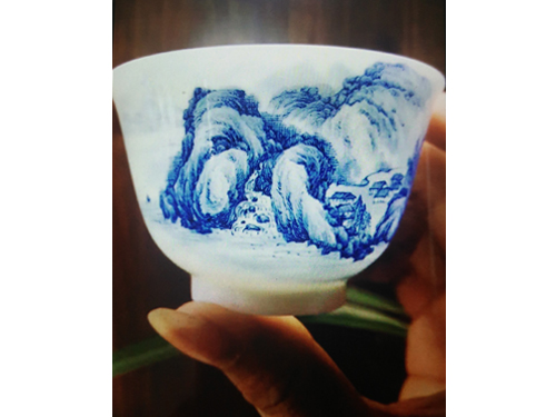 戴吉阳青花茶具作品
