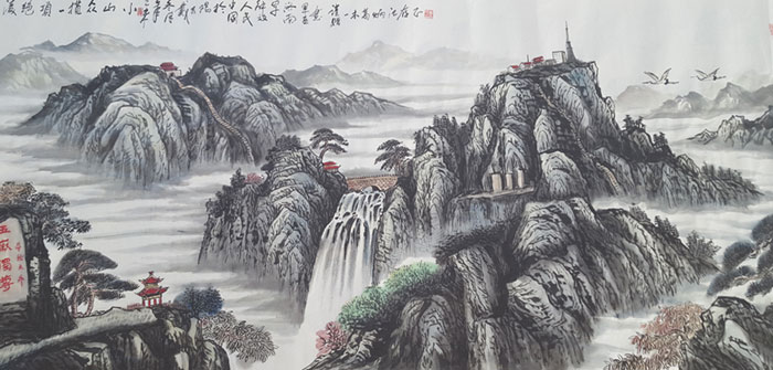 戴吉阳的国画长城作品